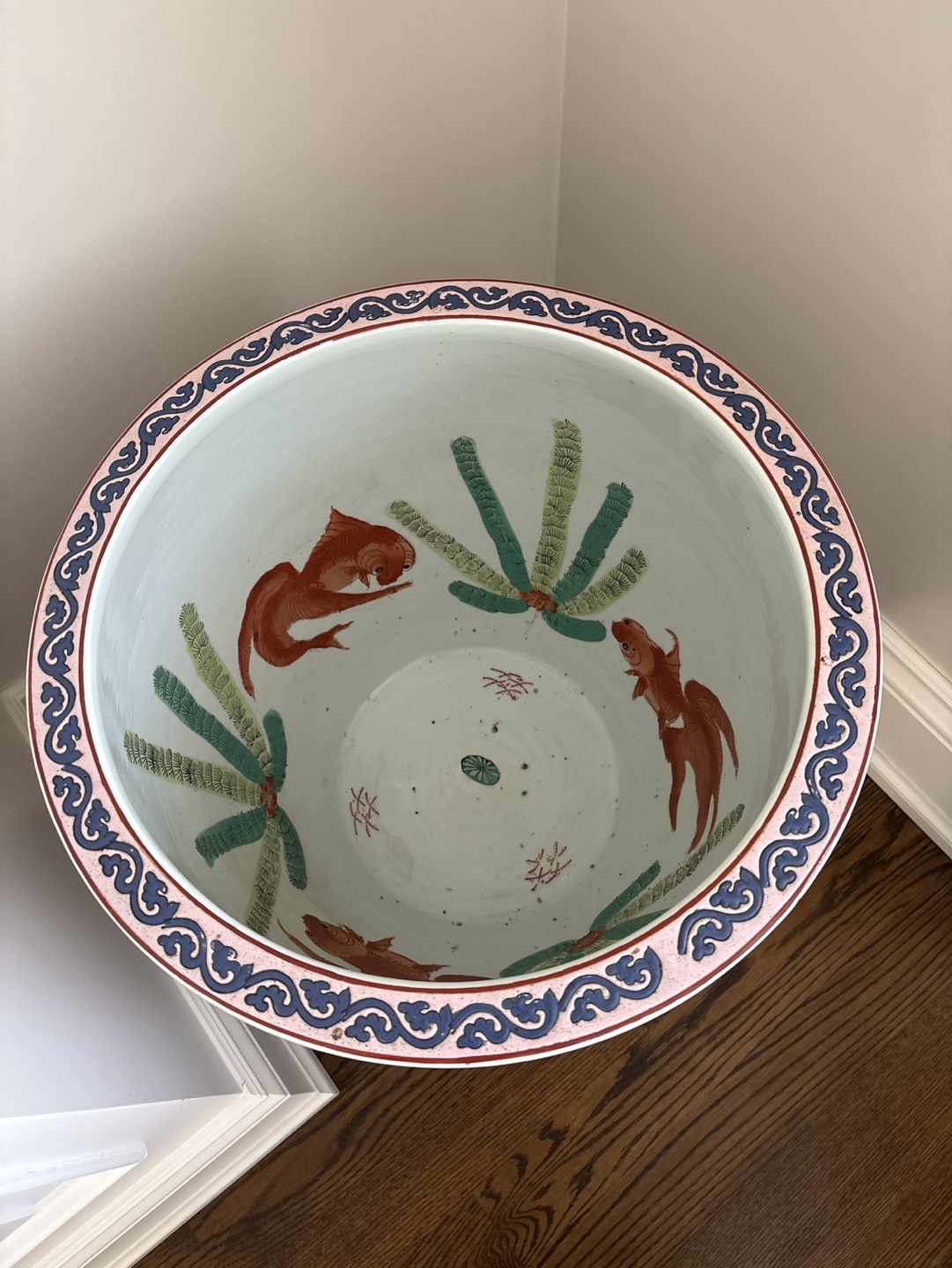 Large Asian-Style Porcelain Planter with Stand - photo 3