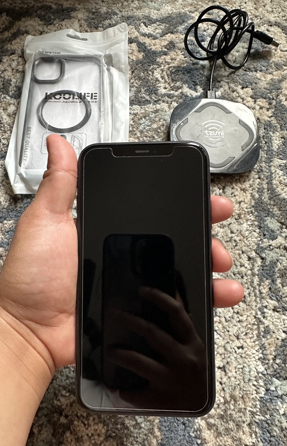 iPhone 11 with accessories