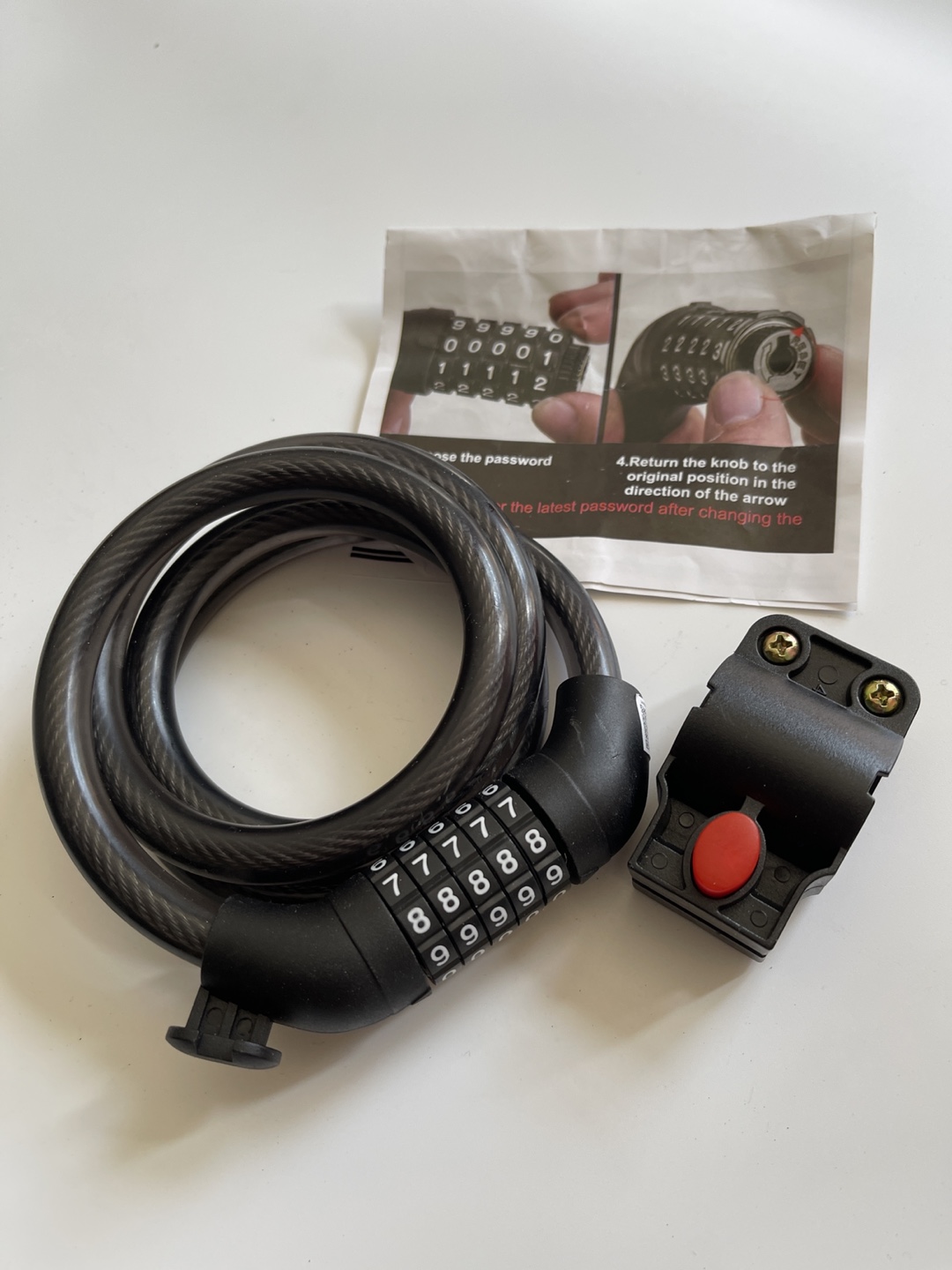Resetable Combination Bike Lock with Mount