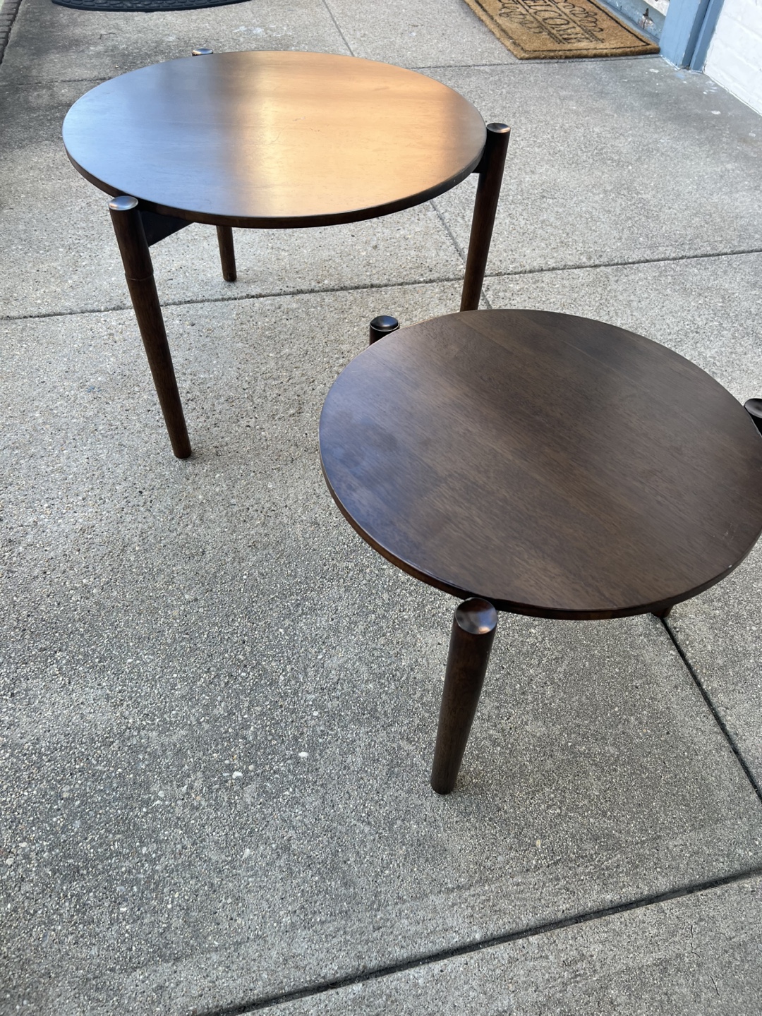 2 Brown Wooden Tables - photo 2