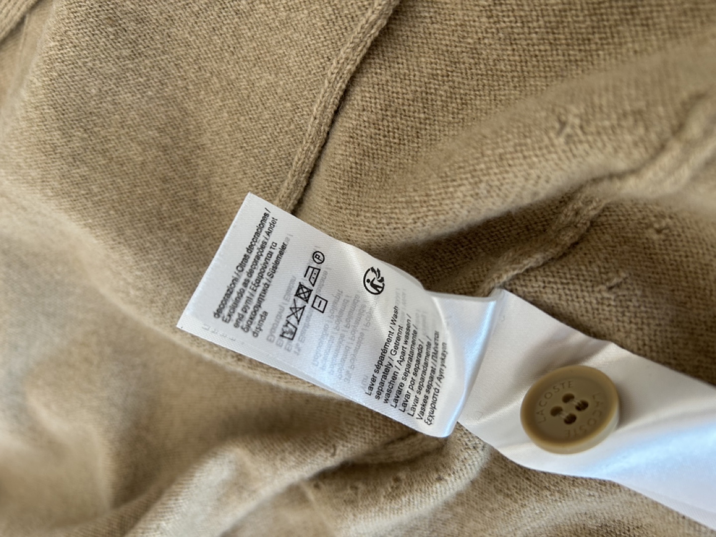 Lacoste Beige Cardigan Sweater Size 34 - photo 5
