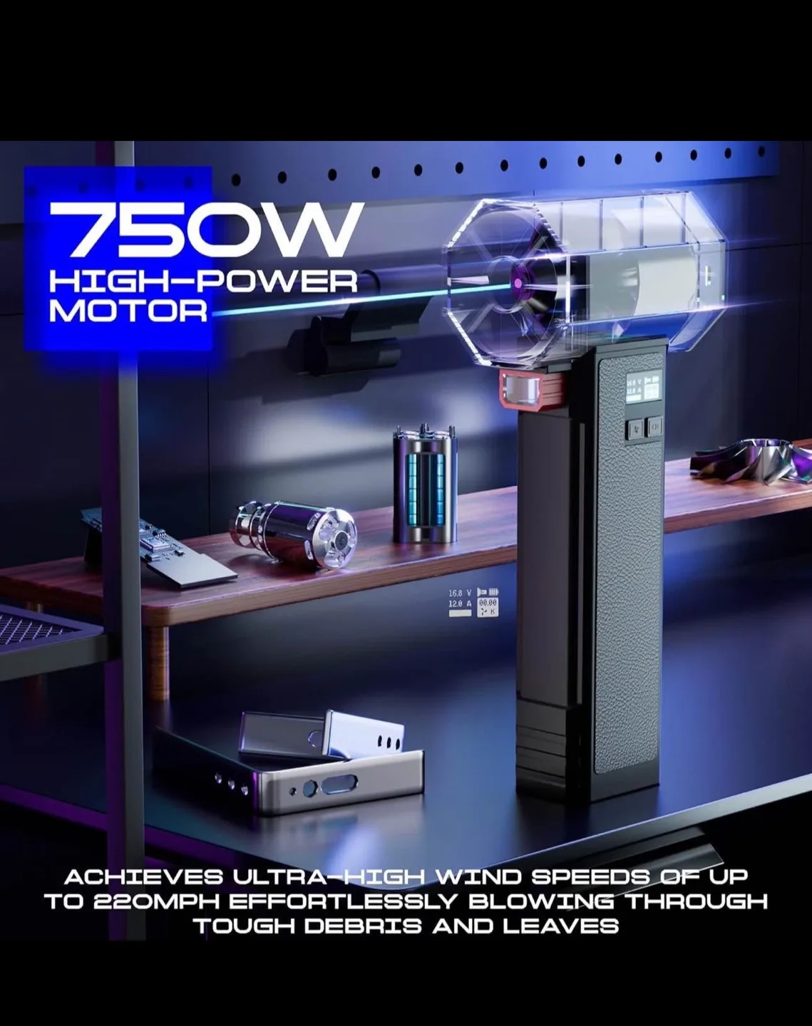 Oversize Turbo Dryer Blower for Car, Maximum Power 750W & 64MM image indicator(4)