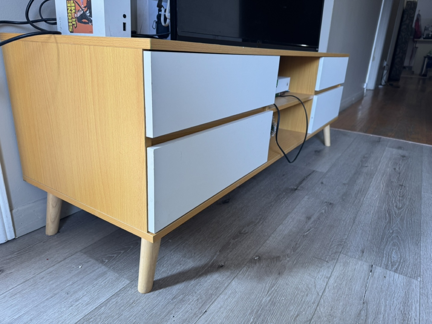 Mid-Century Modern TV Stand with Four Drawers - photo 5