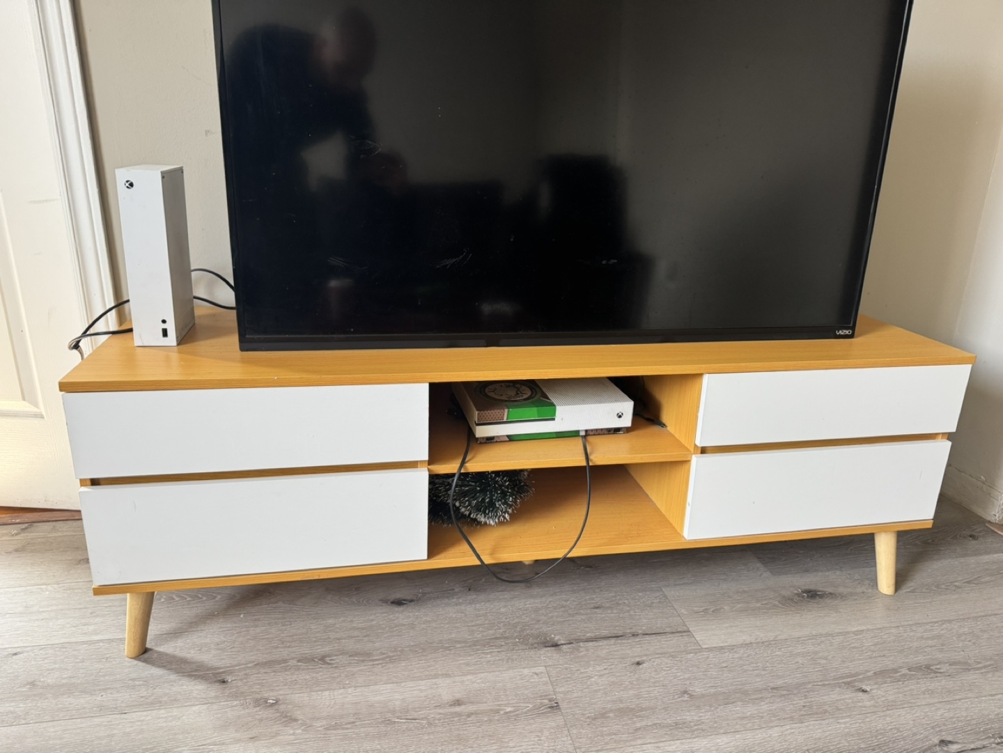 Mid-Century Modern TV Stand with Four Drawers - photo 4