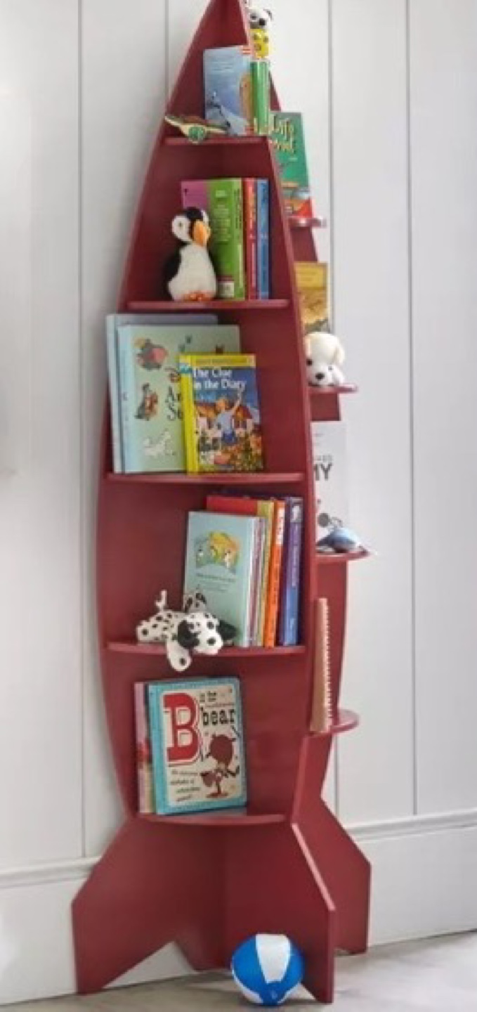 Rocket-shaped bookshelf - Kids Bookcase