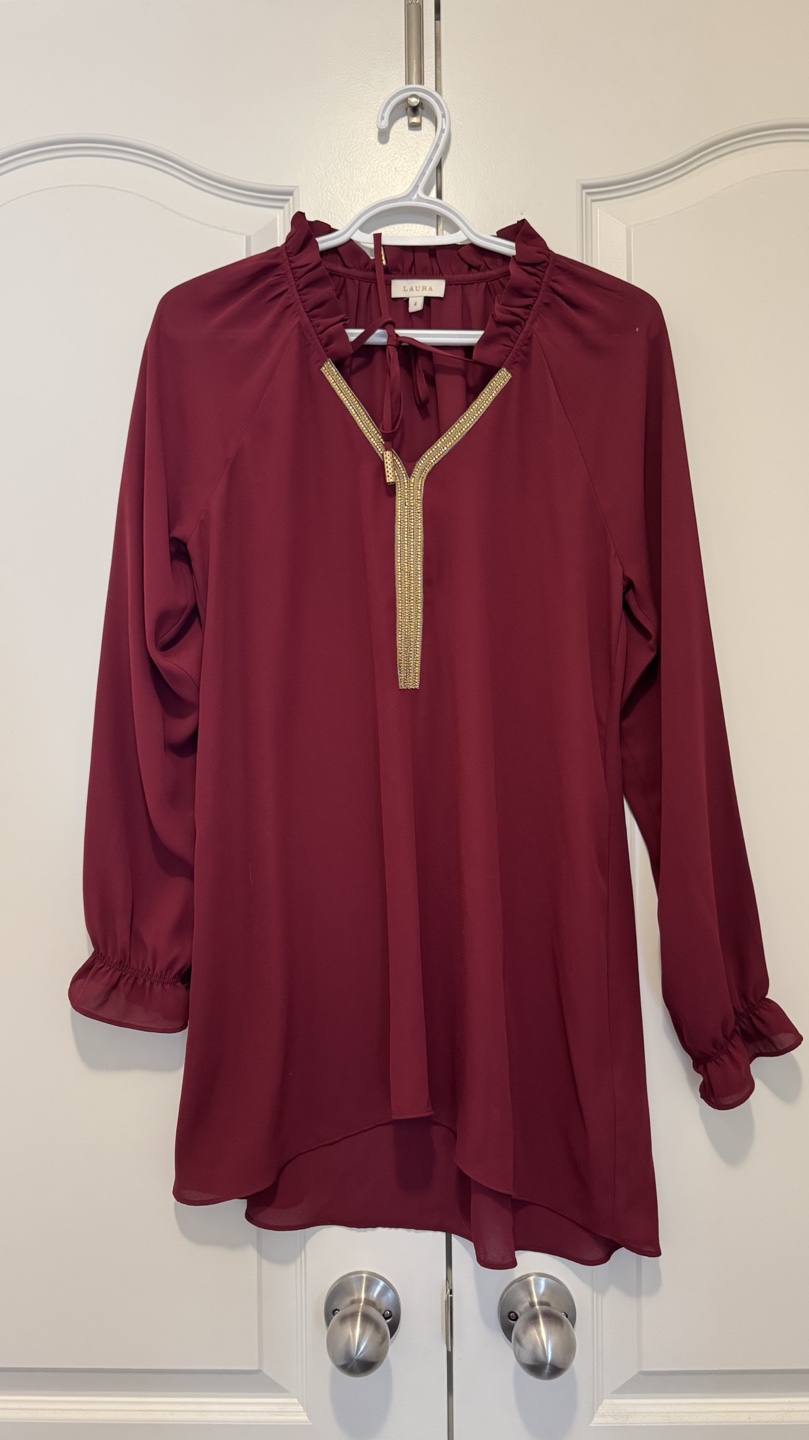 Burgundy Laura Women's Blouse