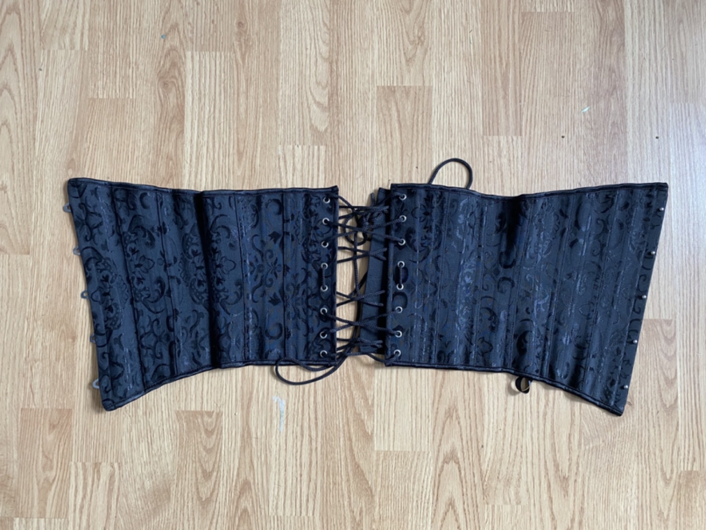 Black Brocade Corset with Lace-Up Back - photo 2