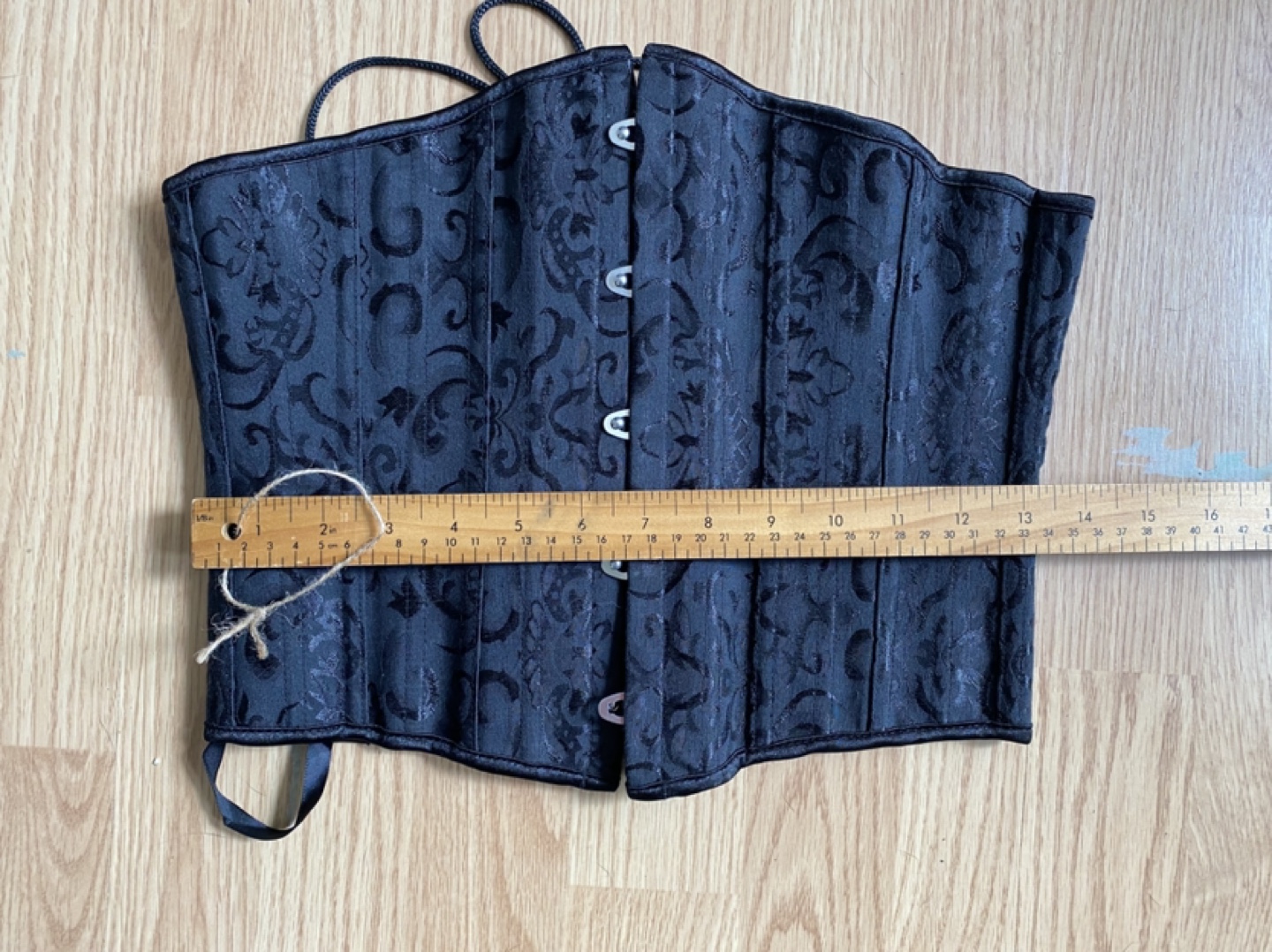 Black Brocade Corset with Lace-Up Back - photo 3