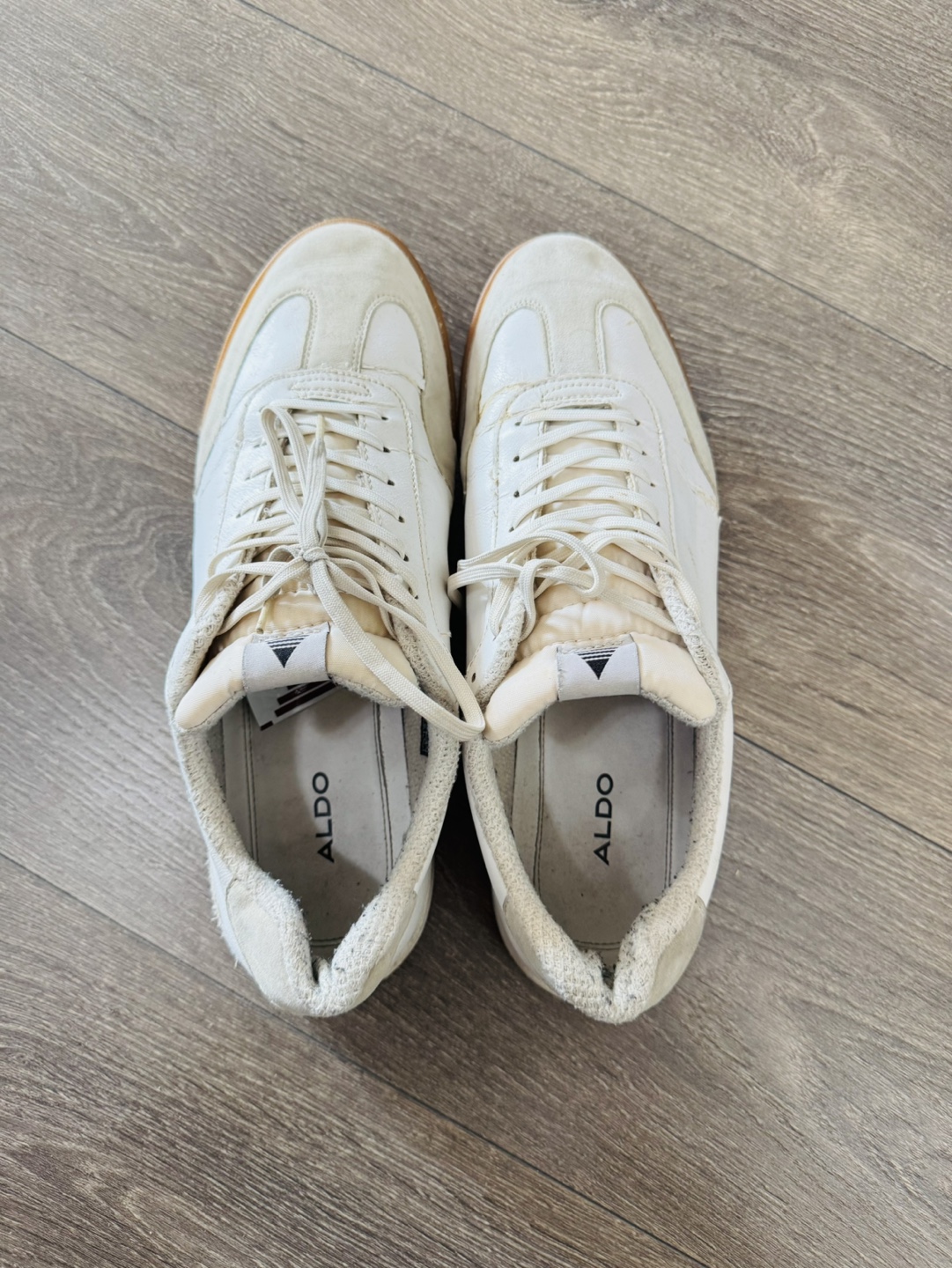 Men's Aldo White Leather Sneakers - Size 11