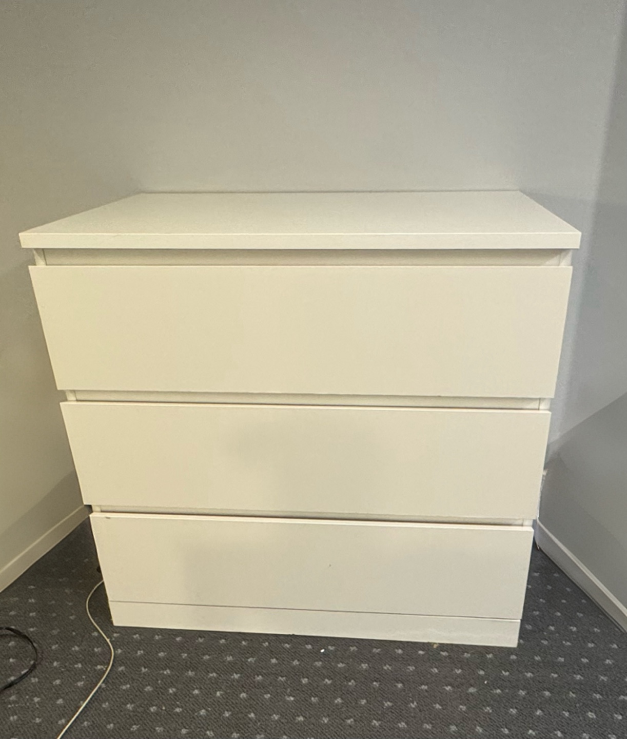 White 3-Drawer Chest