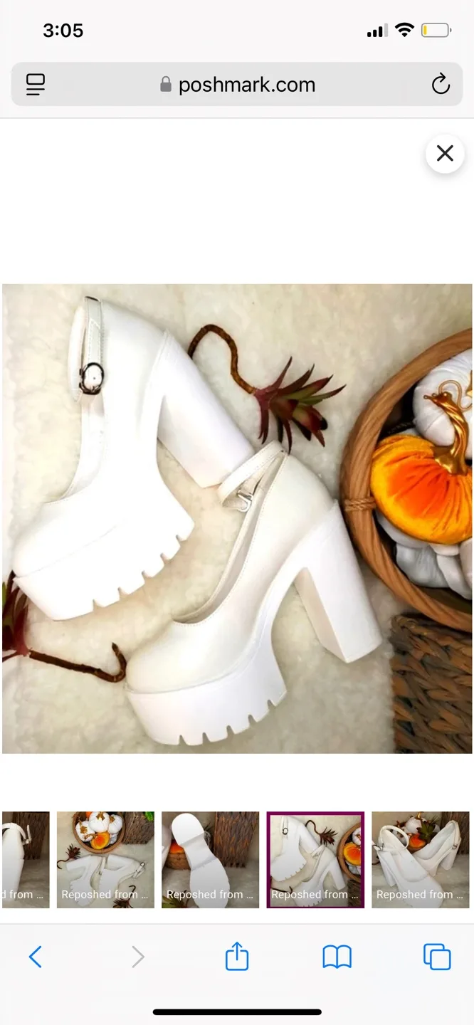 MDE high perform white heels . image indicator(2)