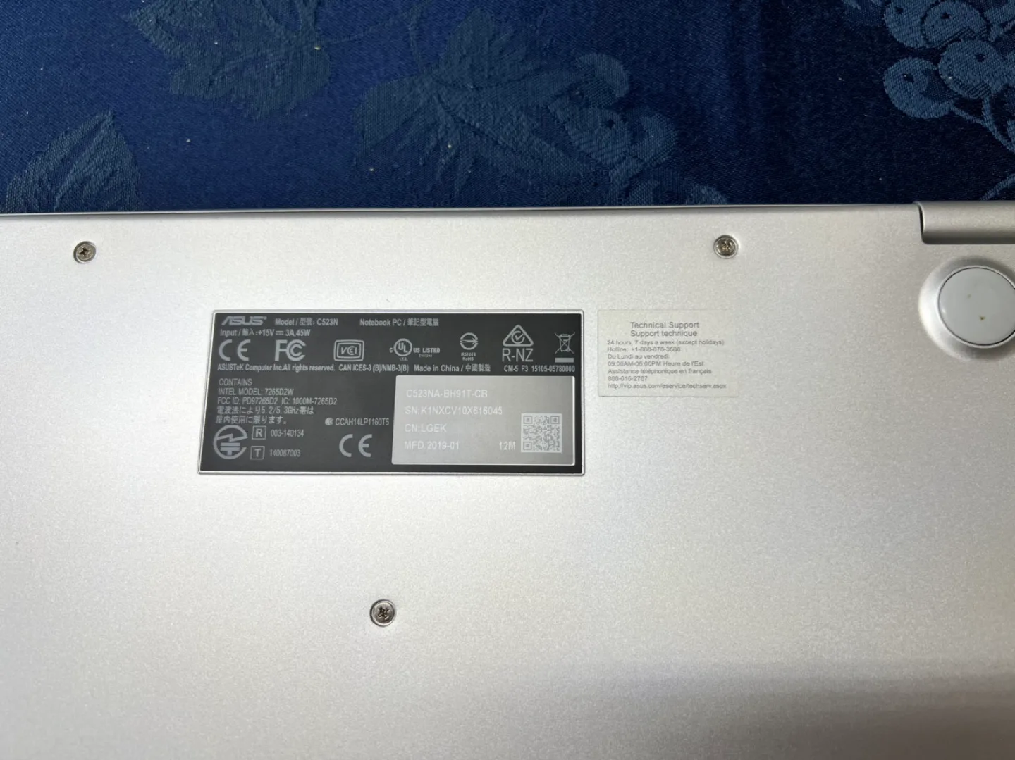 ASUS Chromebook C523N Laptop (For Parts) image indicator(5)