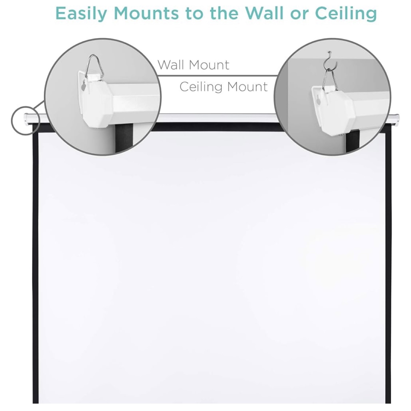 84" Manual Pull-Down Projector Screen - High-Quality Display - photo 5