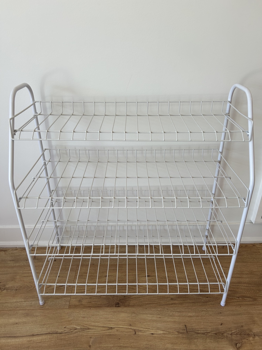 White Metal 4-Tier Shoe Rack
