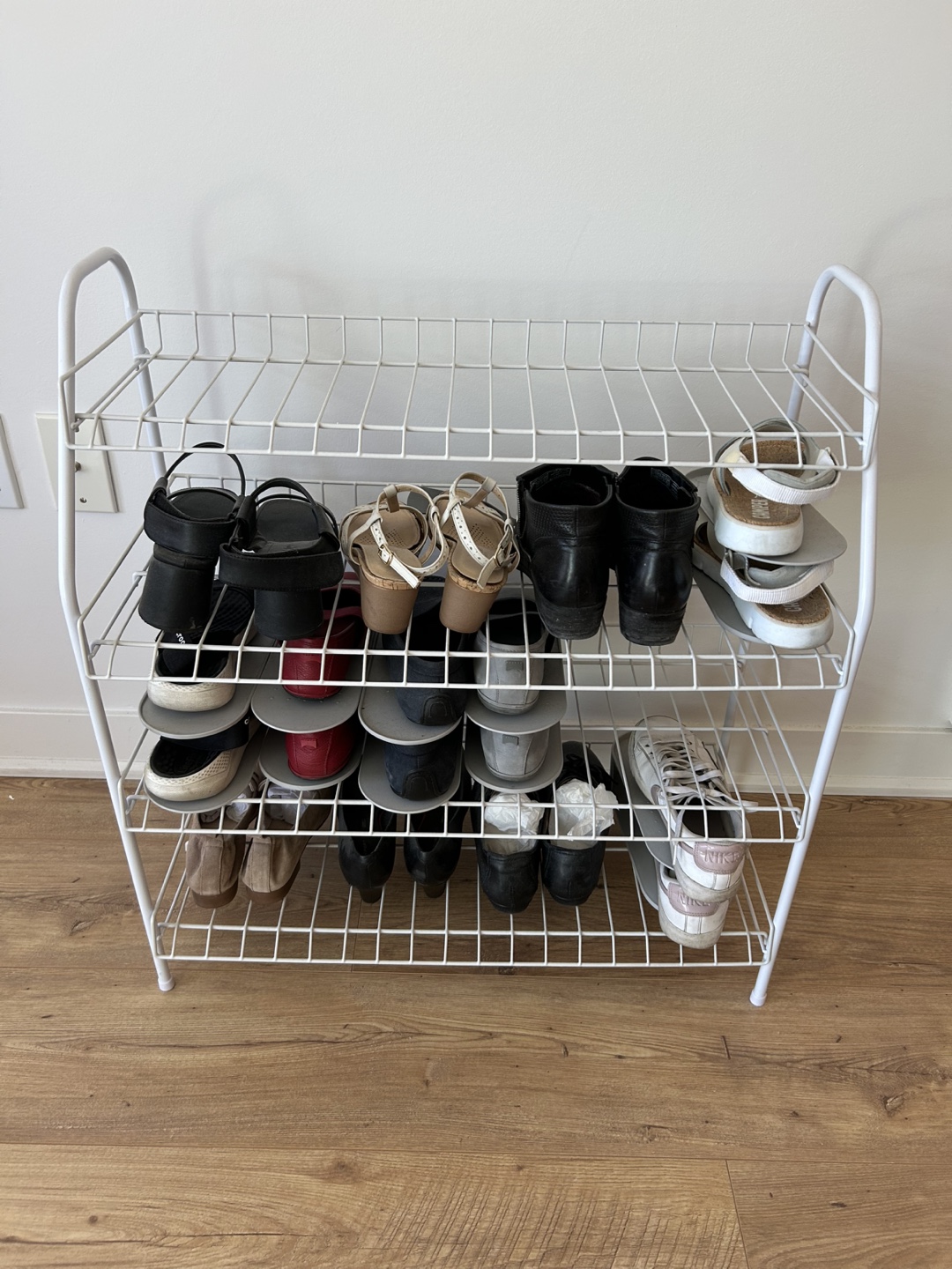 White Metal 4-Tier Shoe Rack - photo 4