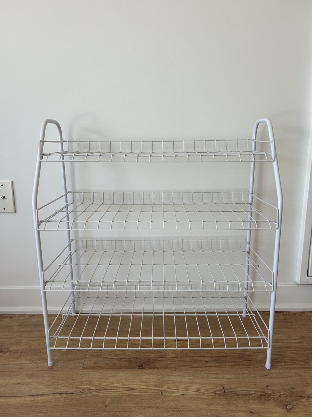 White Metal 4-Tier Shoe Rack - photo 3