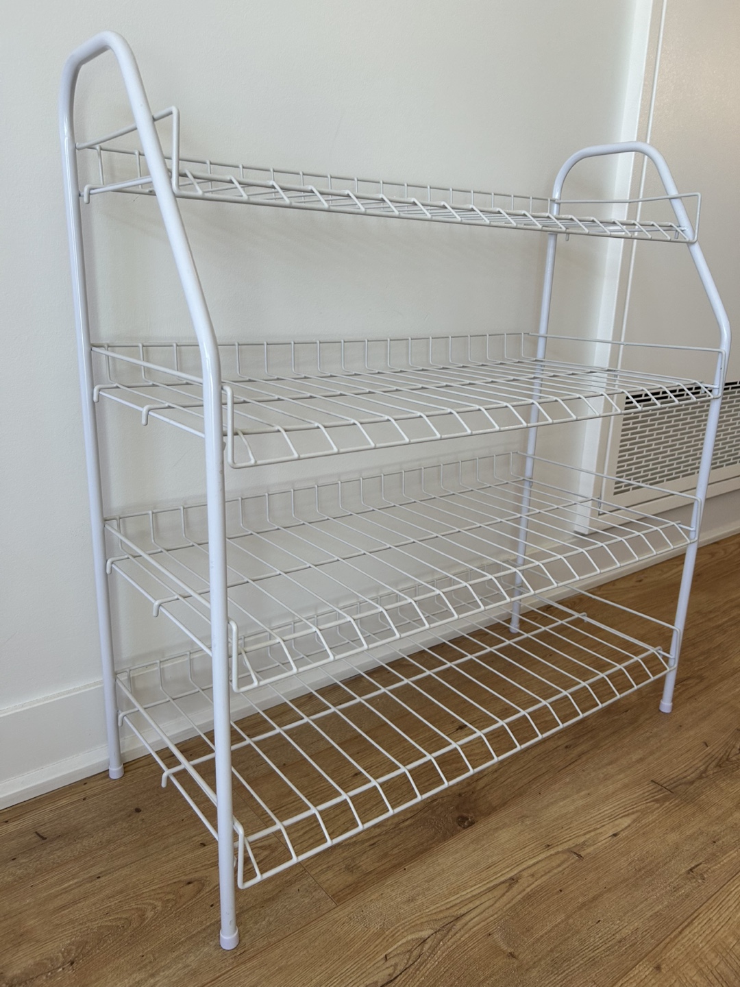 White Metal 4-Tier Shoe Rack - photo 2