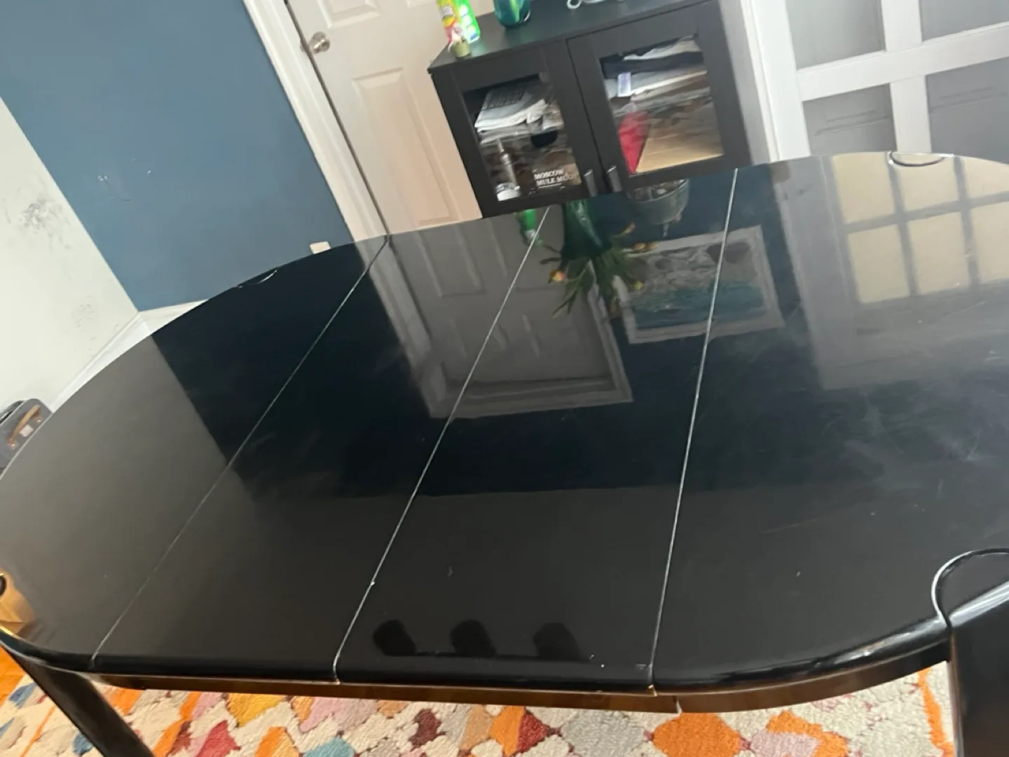 Black Dining Table and Four Chairs Set image indicator(4)