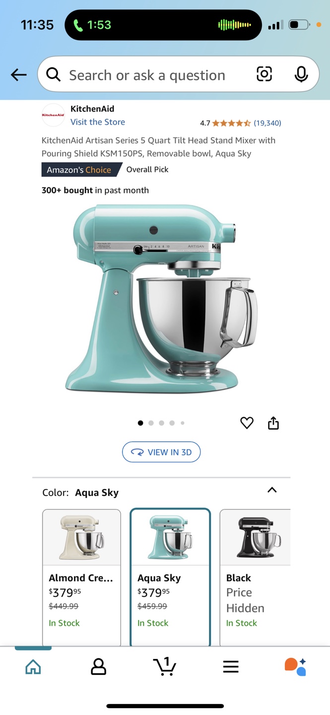 KitchenAid Artisan Series 5 Quart Tilt-Head Stand Mixer