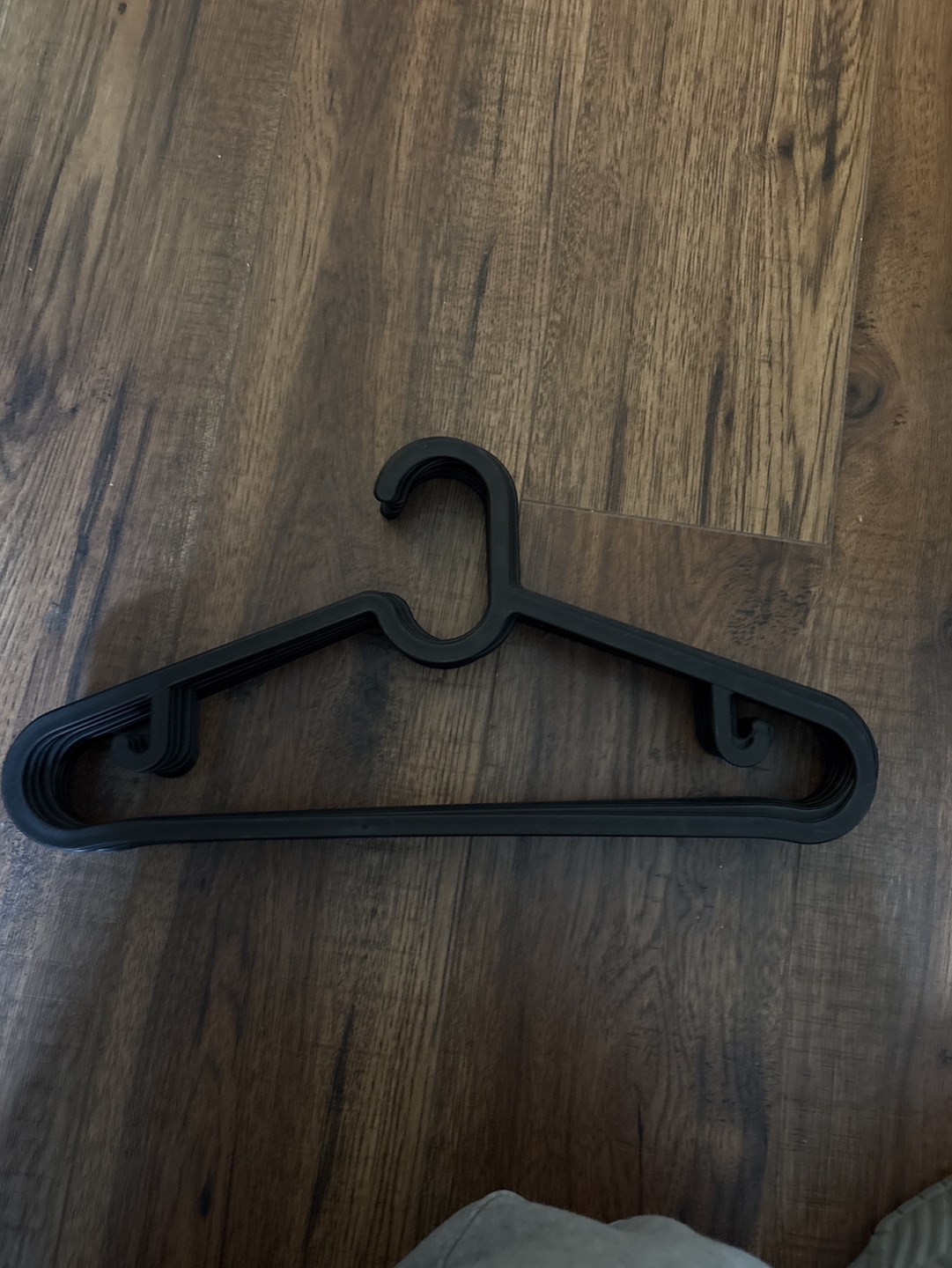 10 Black Plastic Hangers