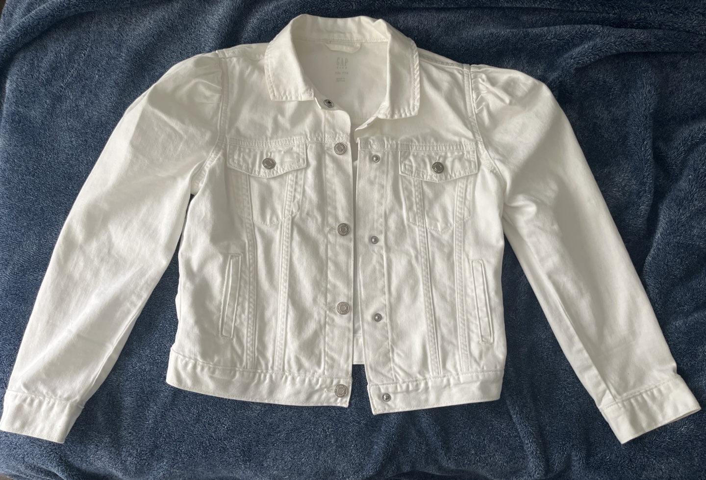 Kids puff sleeve denim jacket