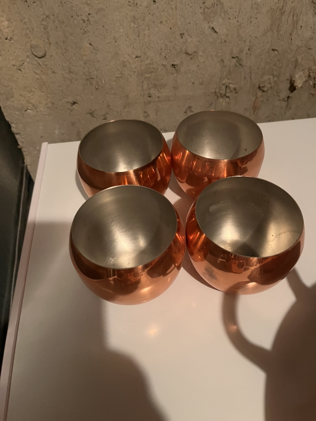 Set of Four Copper Moscow mule cups