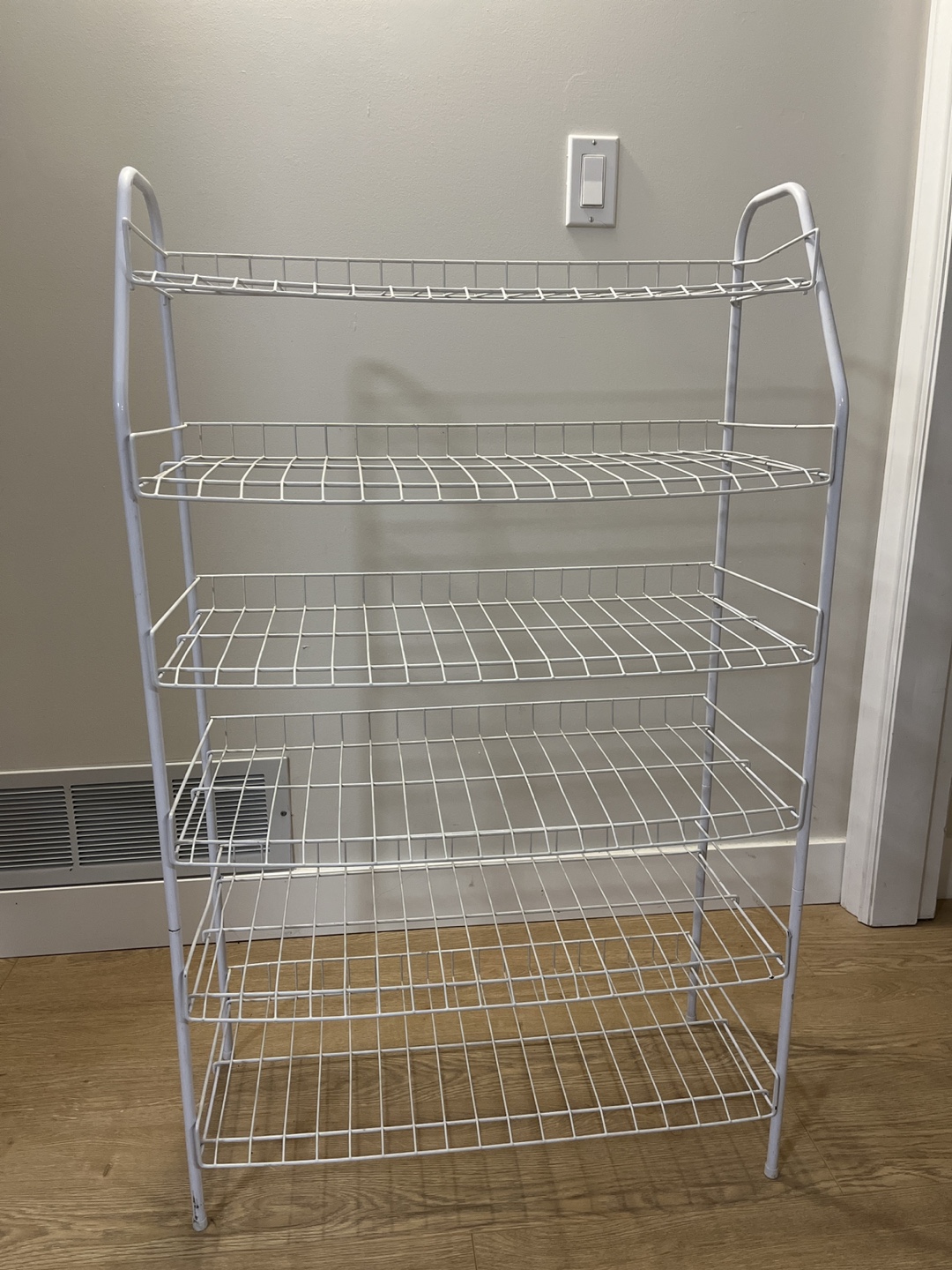White Metal 5-Tier Shoe Rack