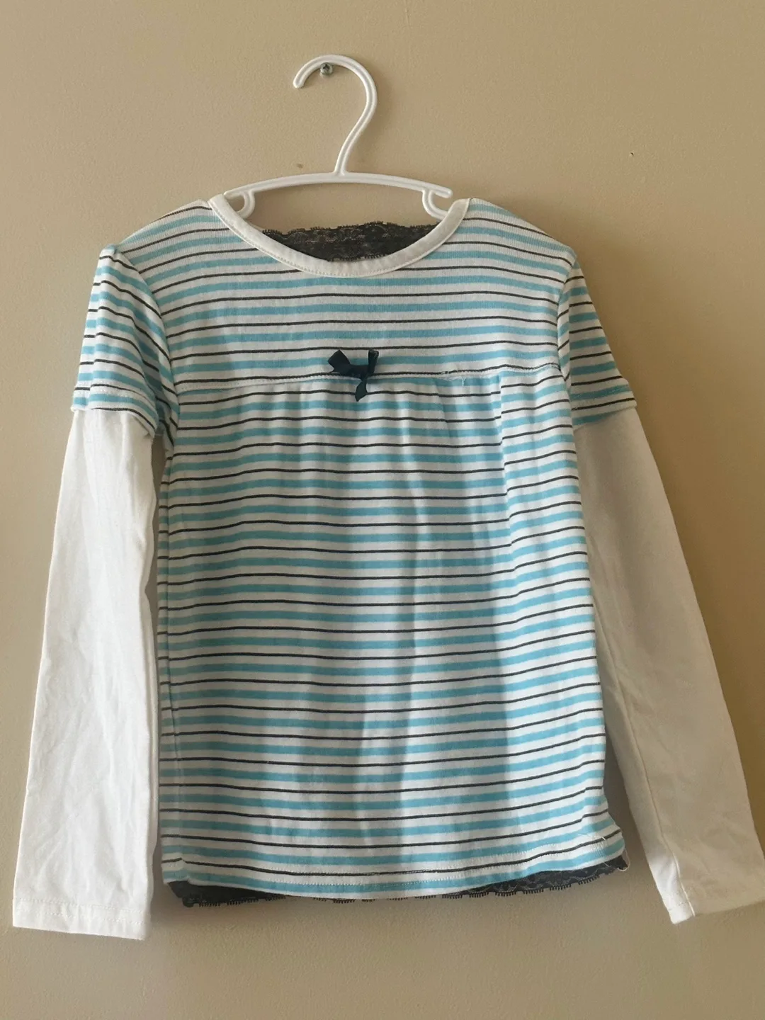 Girls' Size 6 Striped Long-Sleeve Shirt thumbnail