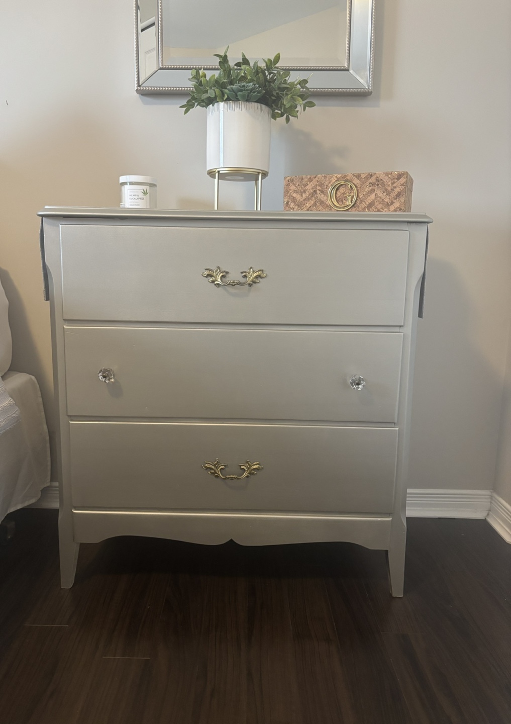 Vintage Three-Drawer Dresser - Grey