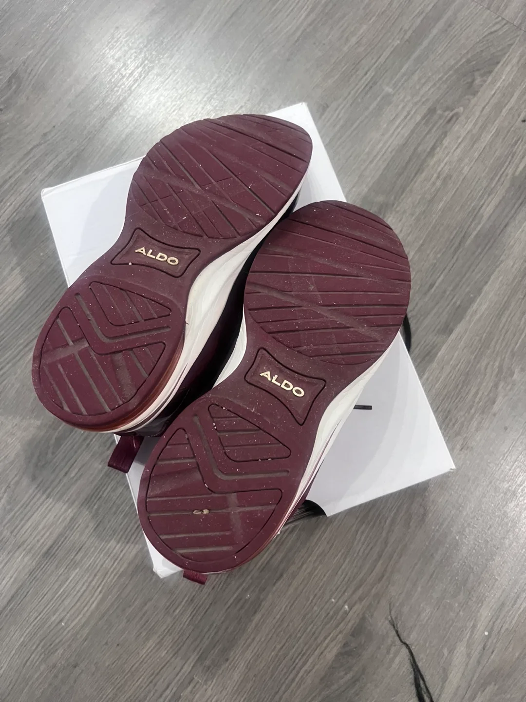 ALDO Women's Burgundy Rose Gold Sneakers - Size 7 image indicator(6)