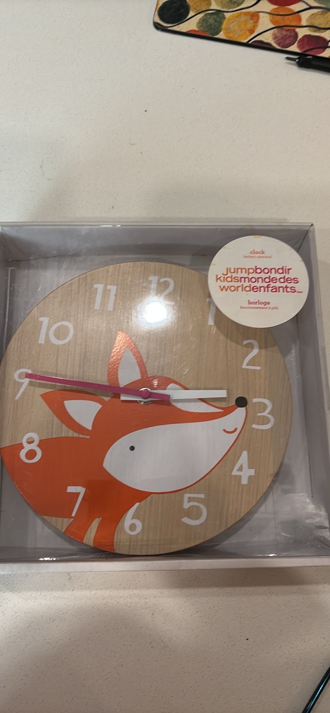 Kids Wooden Fox Wall Clock - photo 5