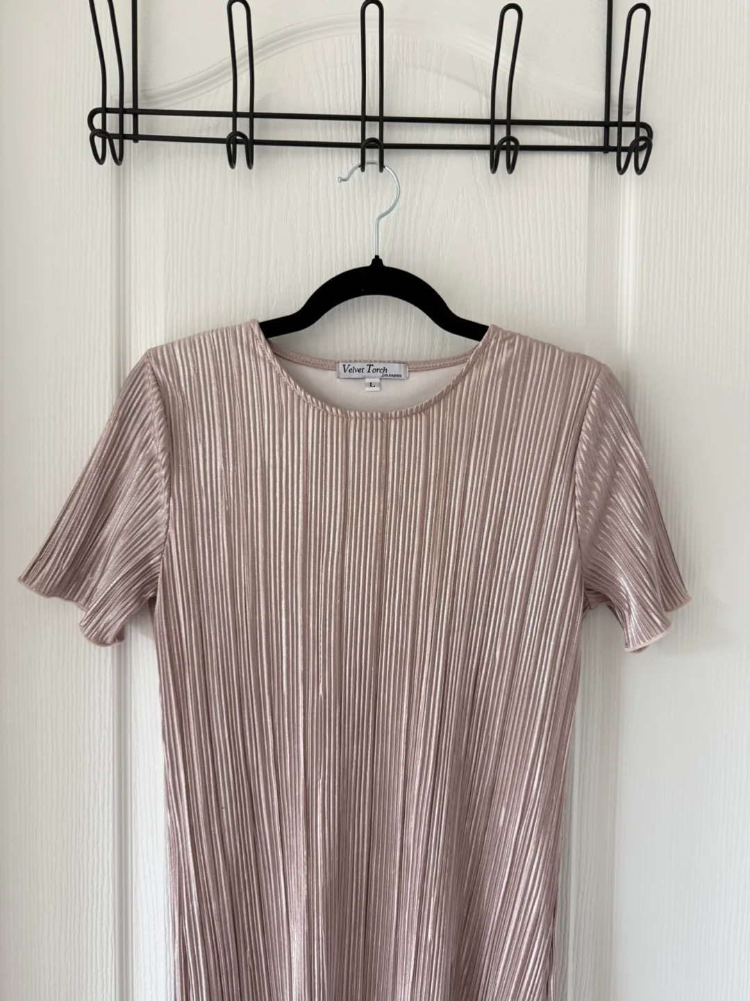 Shiny Pink T Shirt Dress image indicator(2)