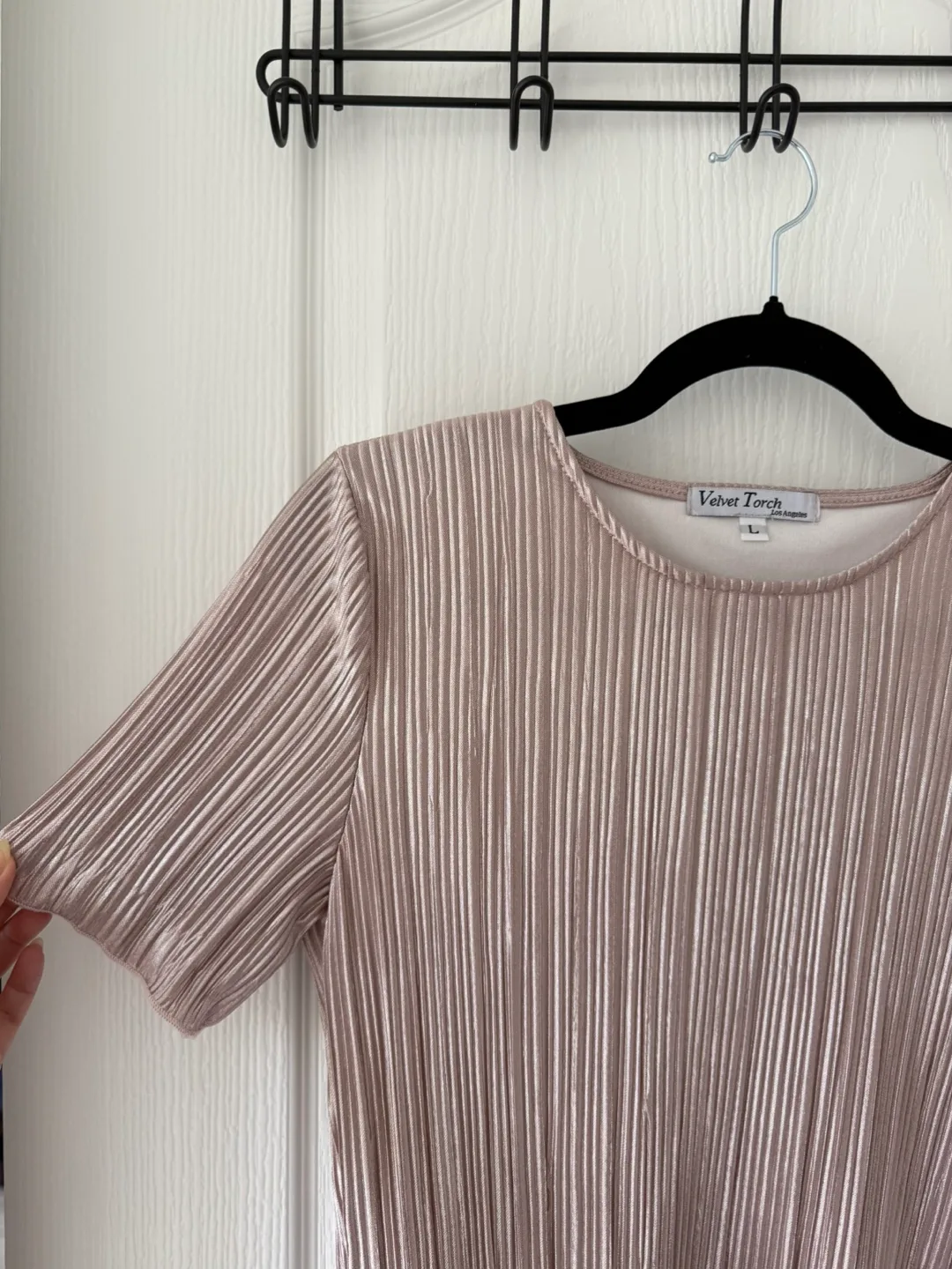 Shiny Pink T Shirt Dress image indicator(3)