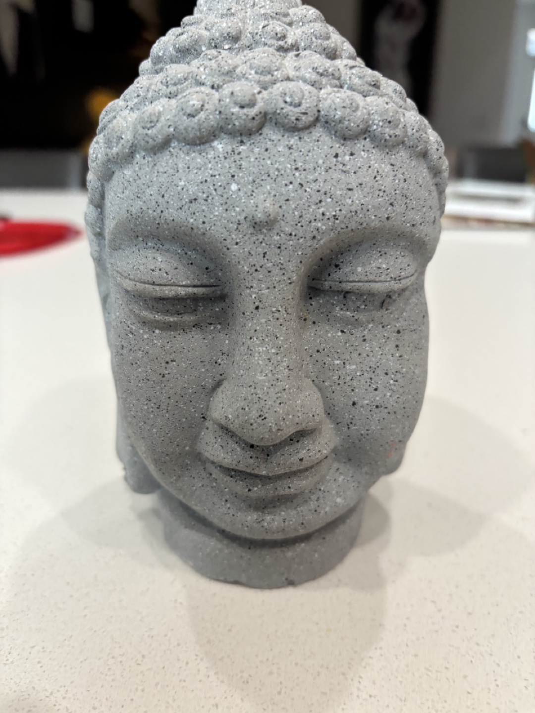 Grey Stone Buddha Head Statue
