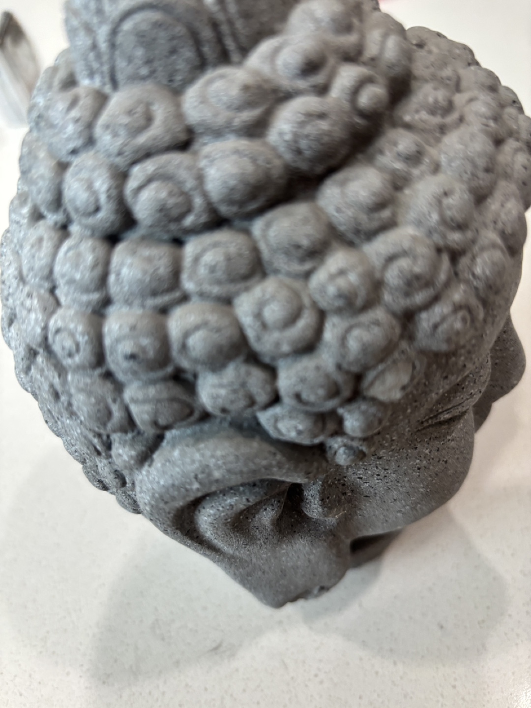 Grey Stone Buddha Head Statue - photo 4
