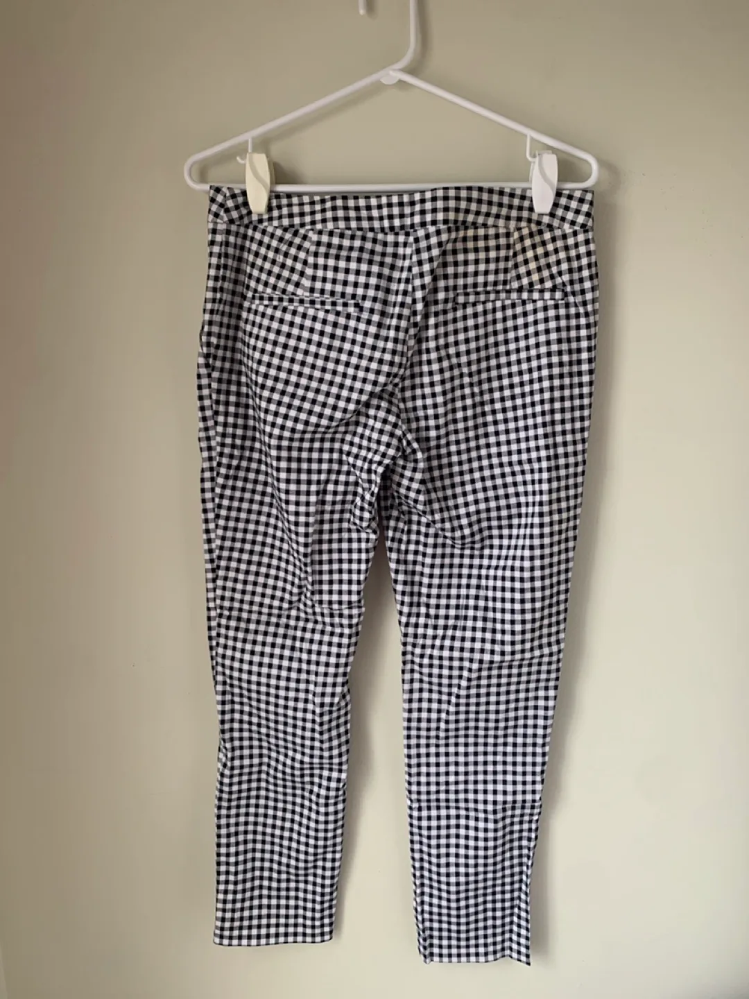 Amanda + Chelsea Checkered Grunge White Gingham Trousers image indicator(2)