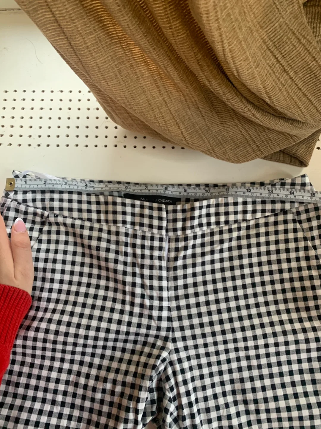 Amanda + Chelsea Checkered Grunge White Gingham Trousers image indicator(4)