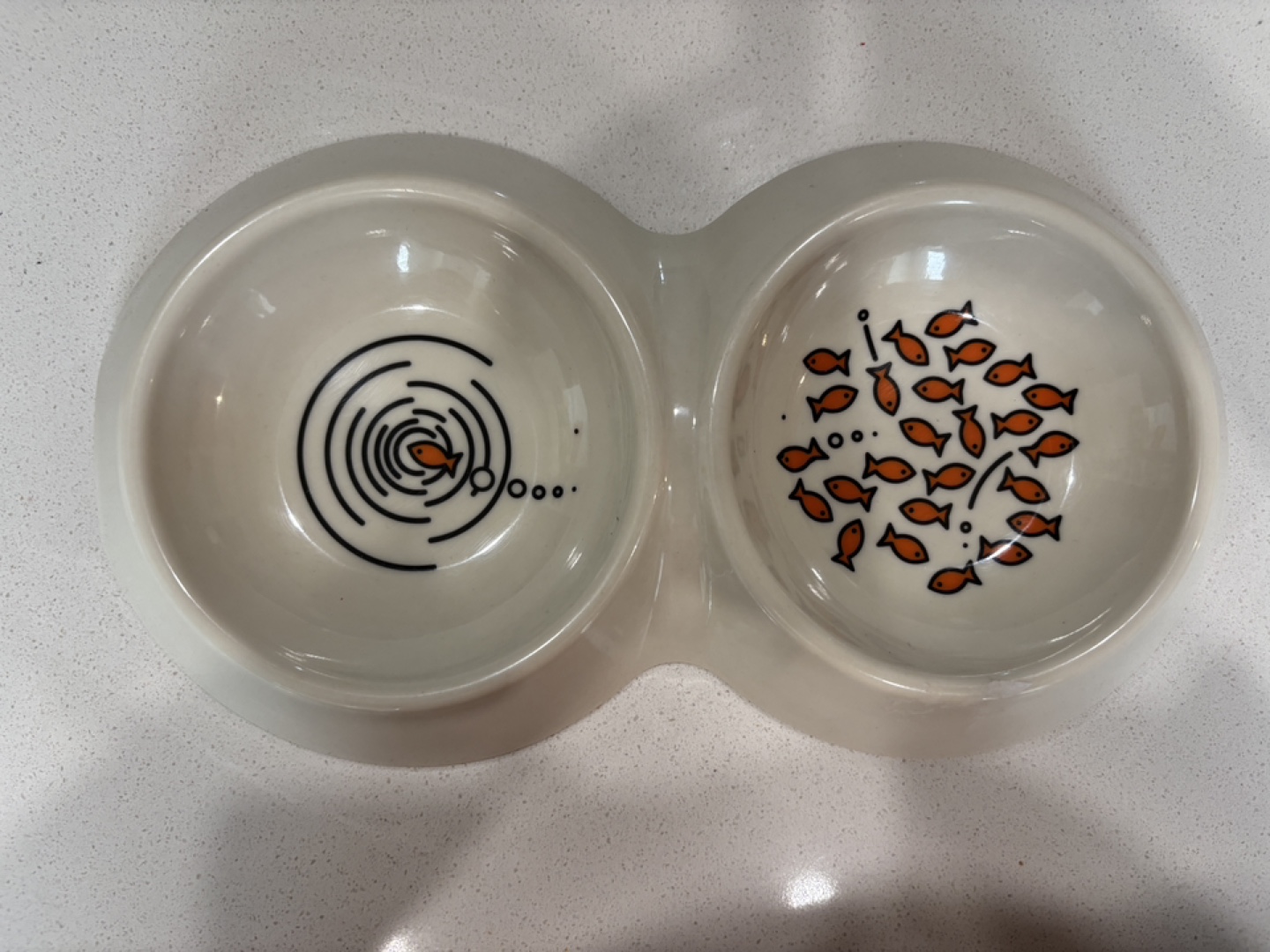 Unique Double Pet Bowl with Fish Design