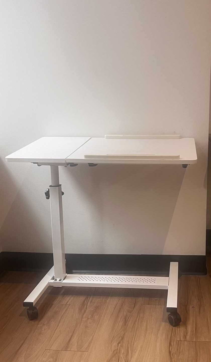 White Mobile Adjustable Height Laptop Desk