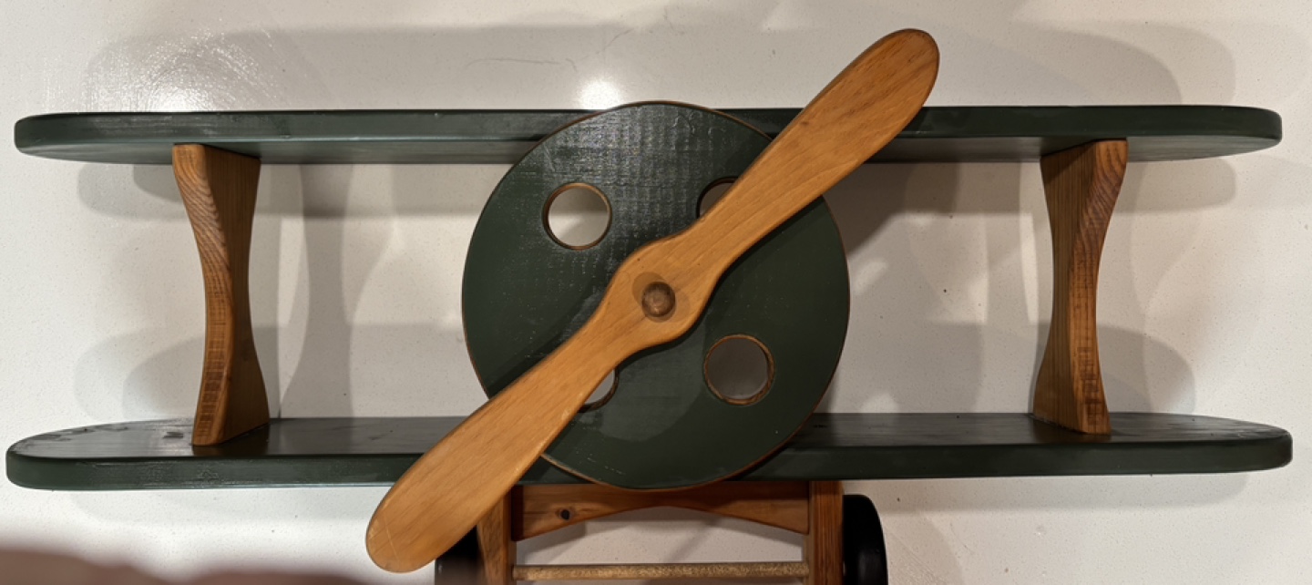 Wooden Biplane Wall Shelf - photo 2