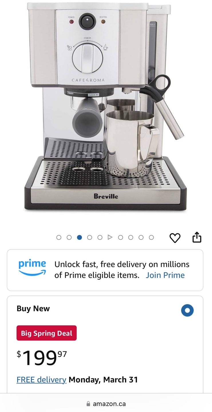 Breville Cafe Roma Espresso Machine