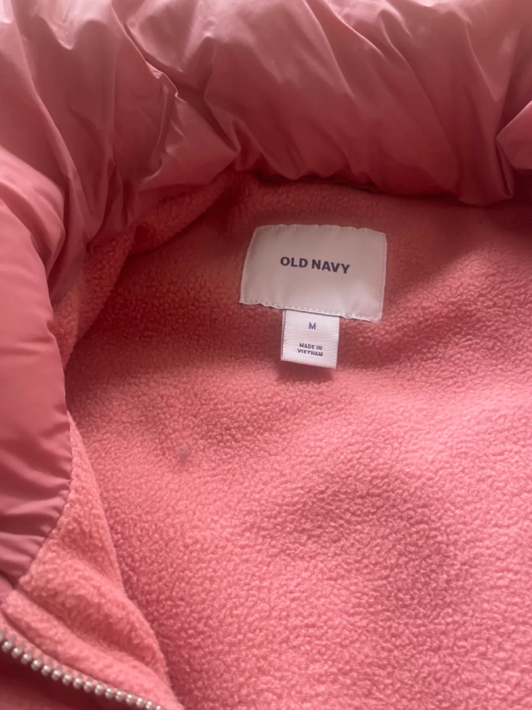 Old Navy Pink Puffer Vest - Size Medium image indicator(2)