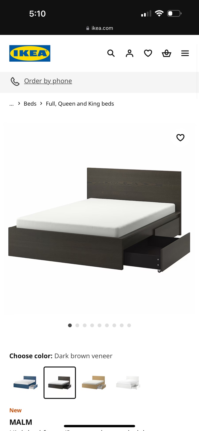 IKEA MALM Queen Bed Frame with Storage – Good Condition