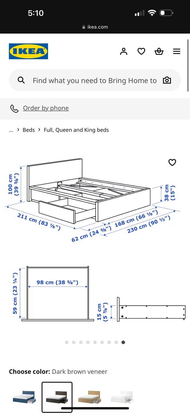 IKEA MALM Queen Bed Frame with Storage – Good Condition - photo 4