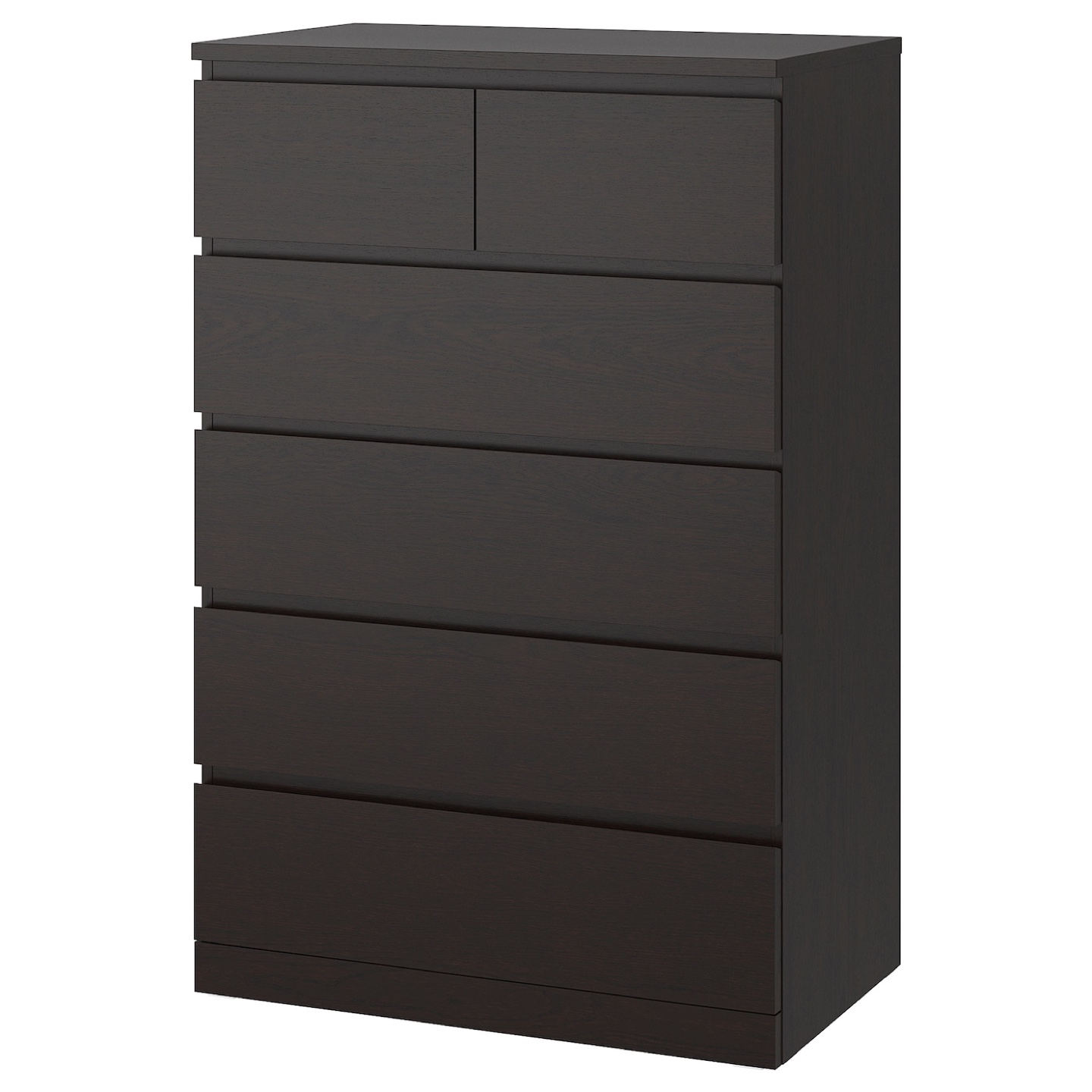 IKEA MALM 6-Drawer Chest - Black-Brown