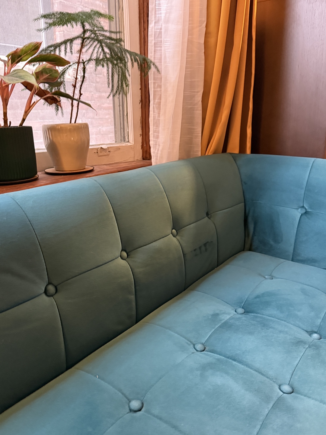 Teal soft velvet sofa (Compact 3-seater) - photo 2