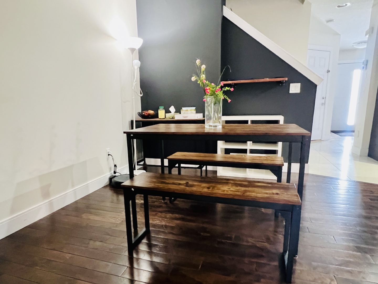 Dining Table Set with Two Benches - photo 2