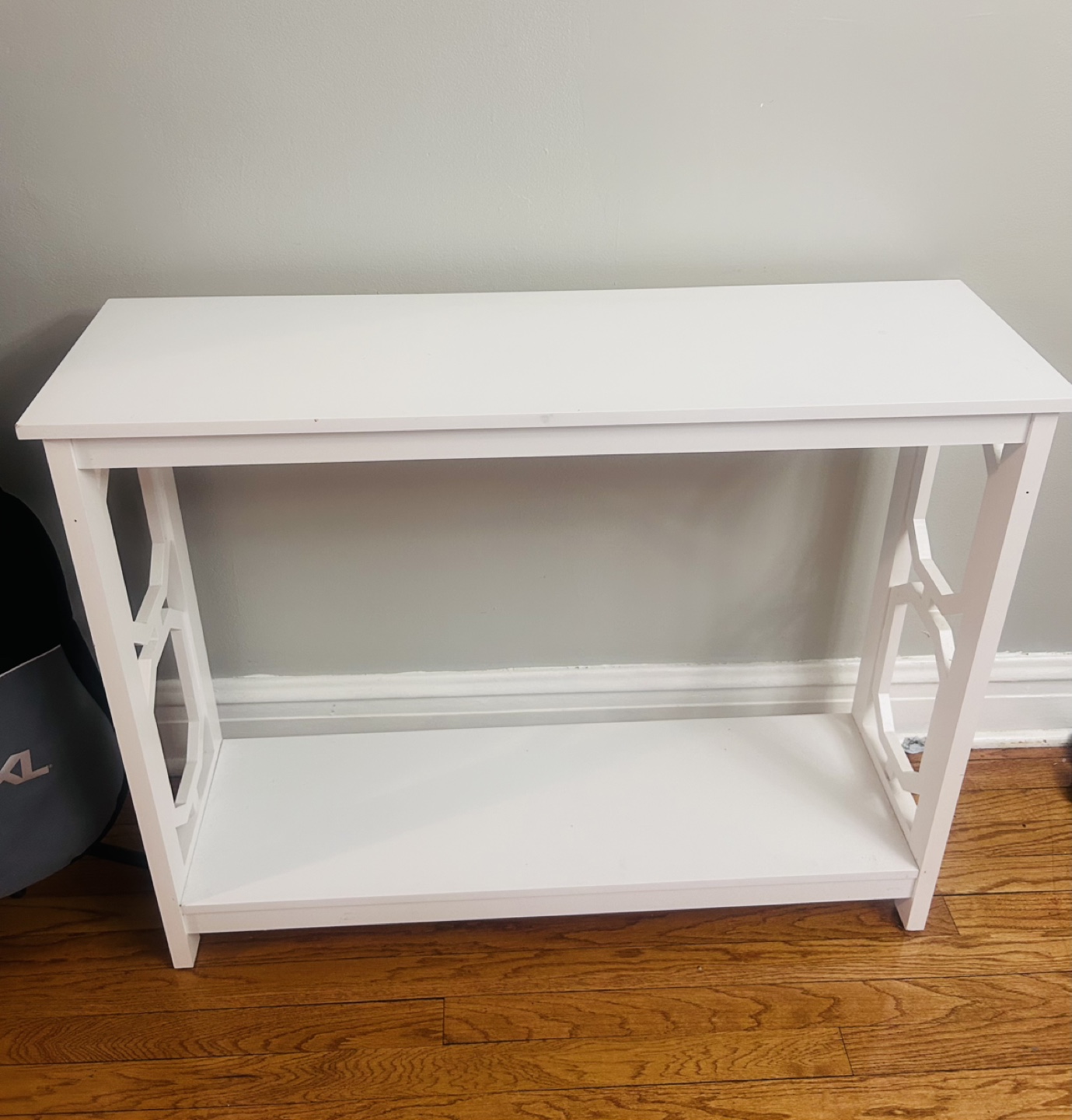 White Console Table with Open Shelf - photo 2