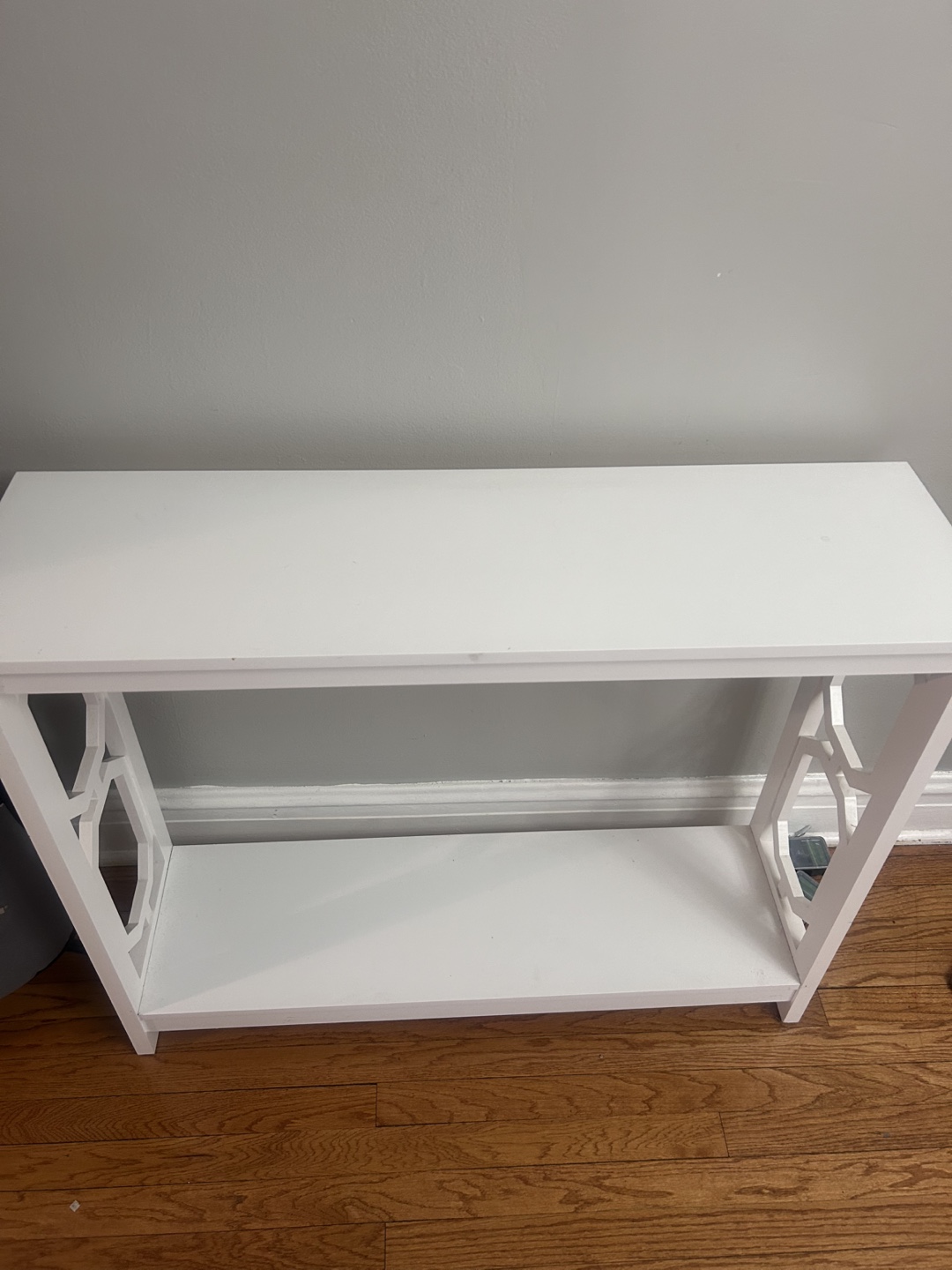 White Console Table with Open Shelf - photo 3