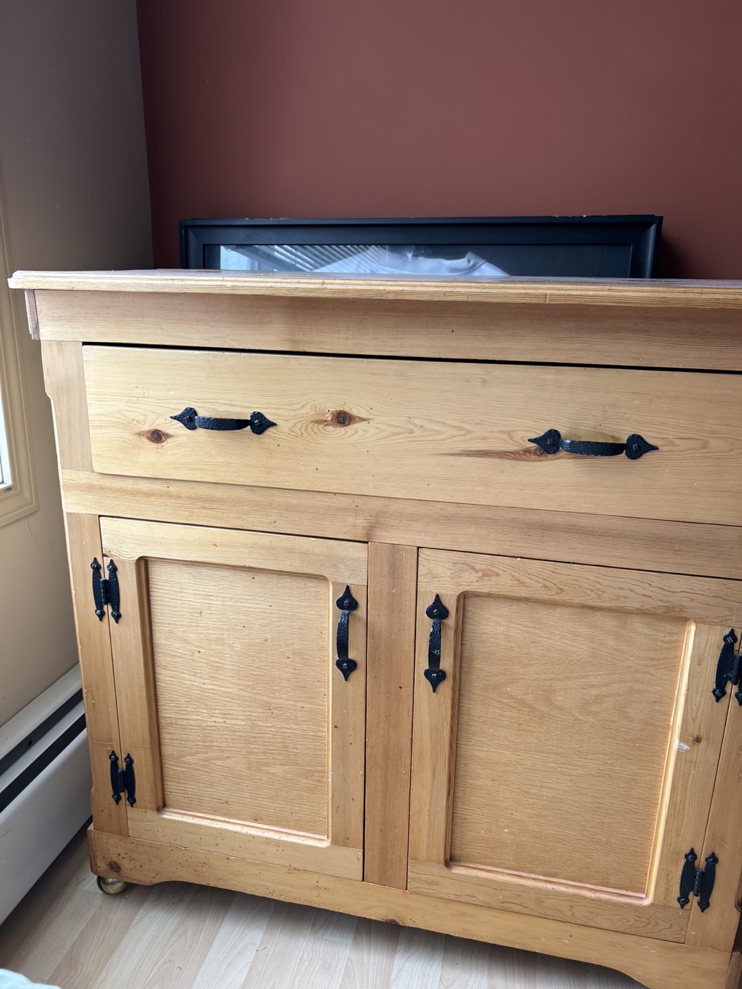 Solid Pine Wood Buffet Server Cabinet